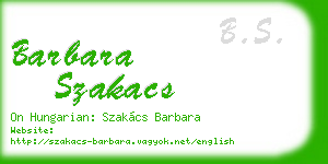 barbara szakacs business card