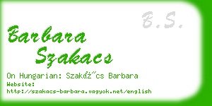 barbara szakacs business card